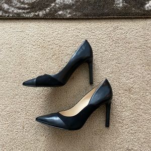 ***SOLD***Nine West Leather Suede Black Pumps